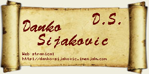 Danko Šijaković vizit kartica